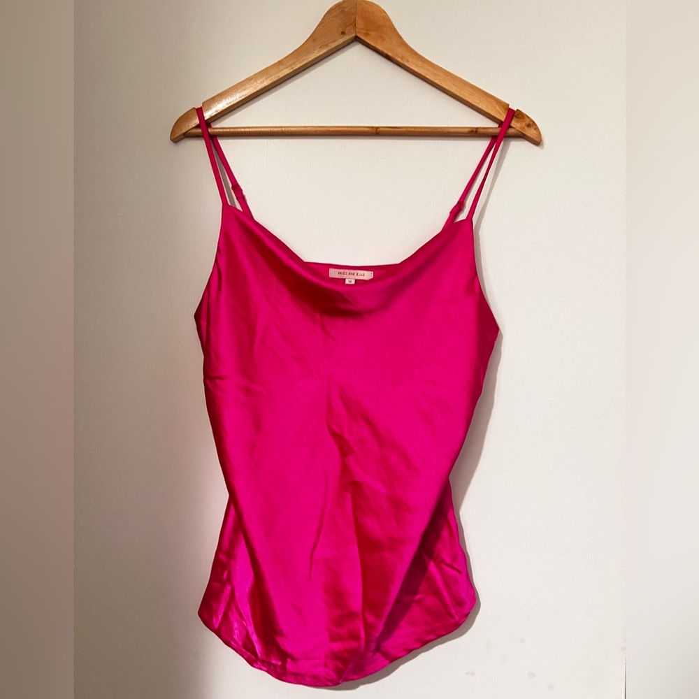 Hot Pink Satin Camisole Top